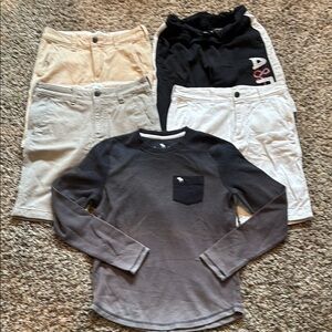 Abercrombie Kids 3 Casual Bottoms, 1 Athletic Bottom and 1 Shirt Set Size 13/14